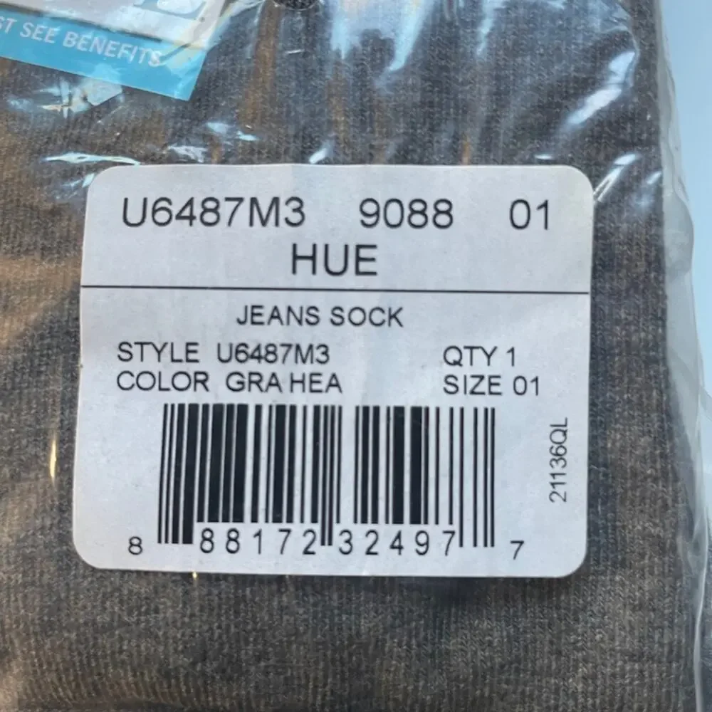 HUE Women's One Size Graphite Heather Jean Socks 3-Pack - Picture 8 of 8